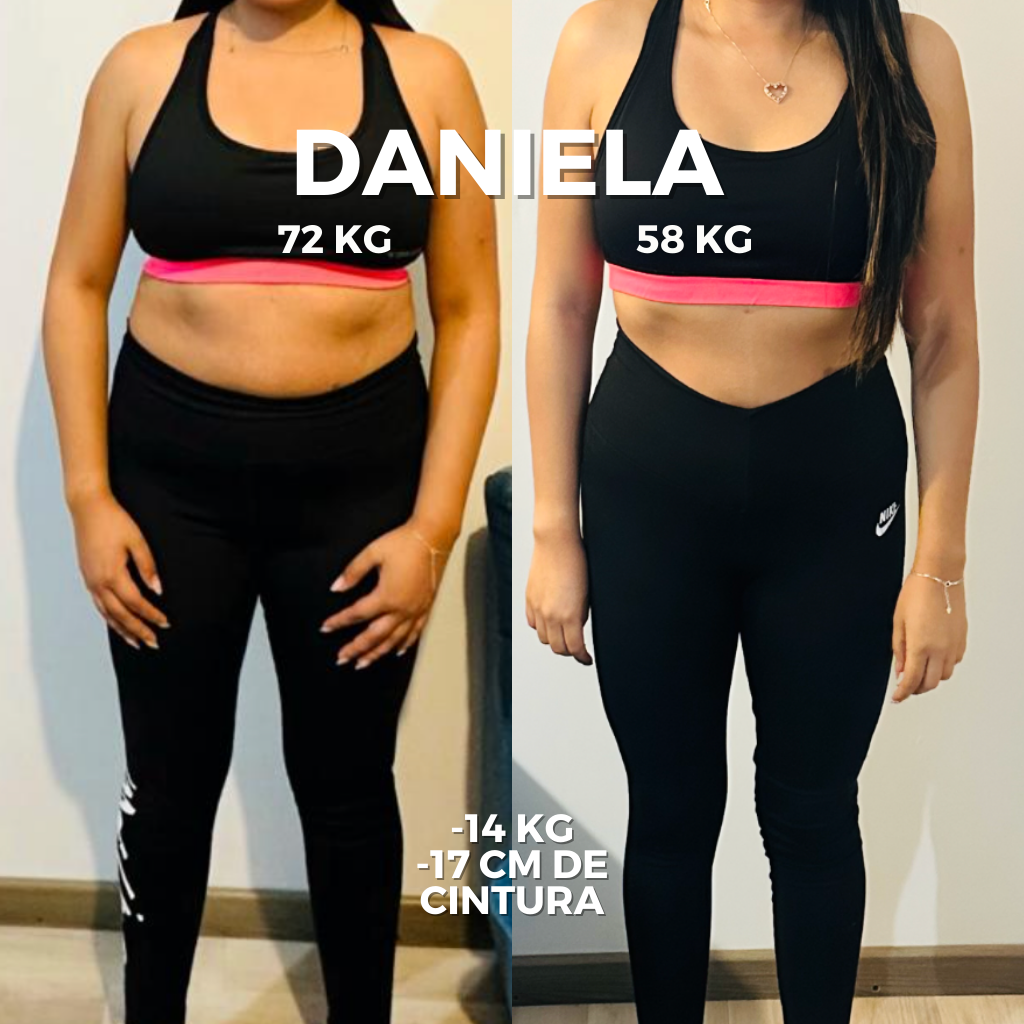 Versus del antes y el después de Daniela, alumna del programa que perdió 14 kilos.