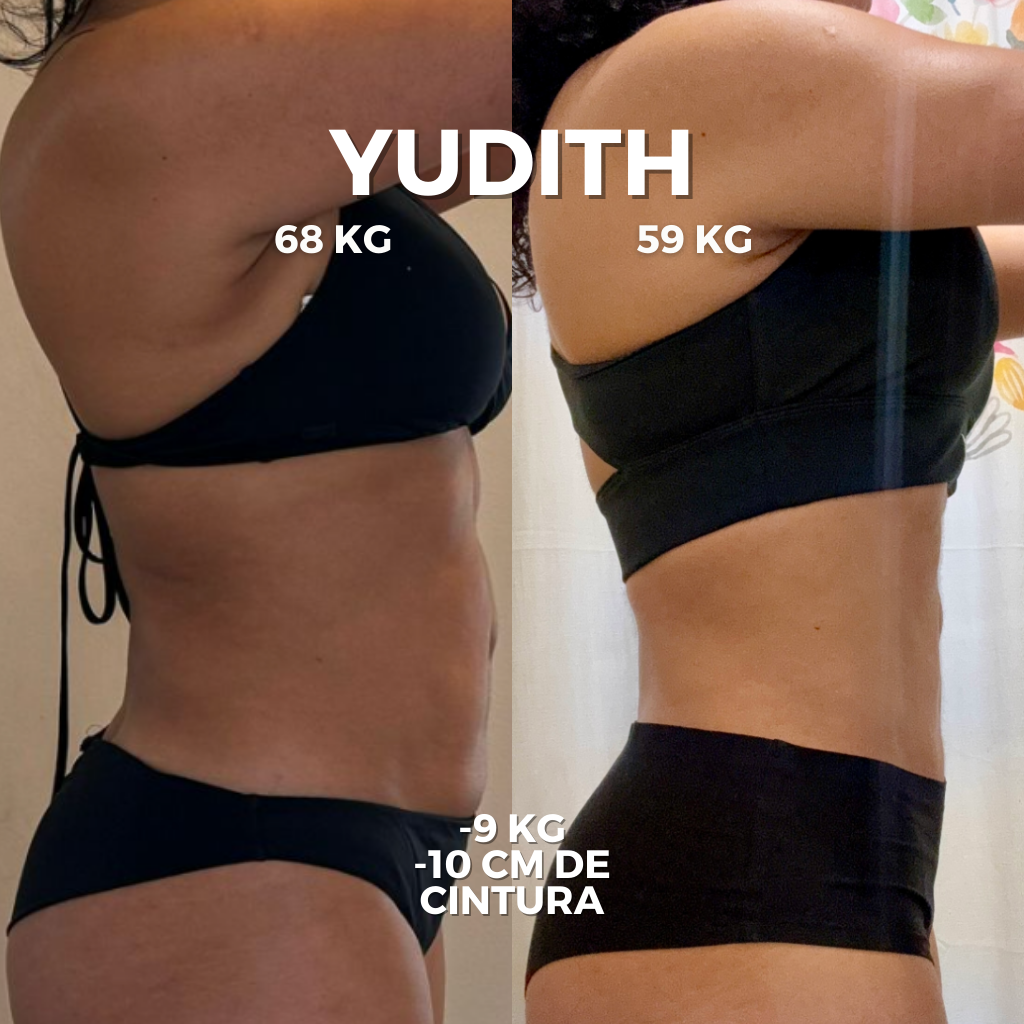 Versus del antes y el después de Yudith, alumna del programa que perdió 9 kilos.