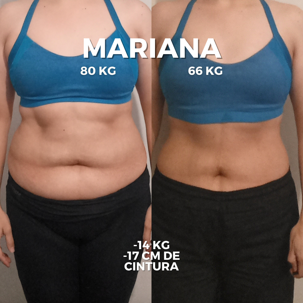 Versus del antes y el después de Mariana, alumna del programa que perdió 14 kilos.